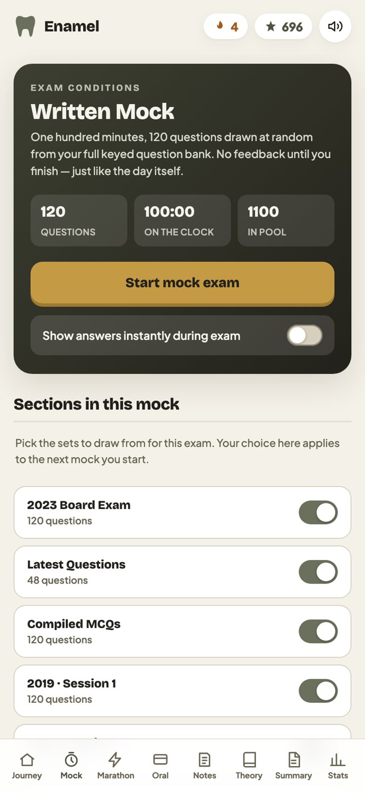 The written mock screen: 120 questions, 100 minutes on the clock